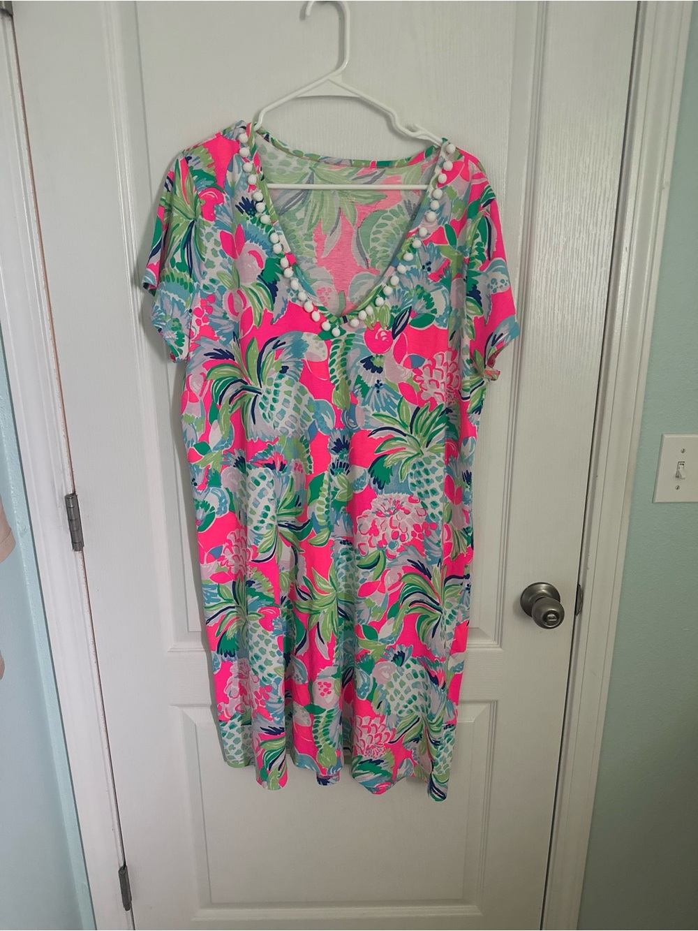 Lilly Pulitzer Neon Pink Tropical Print Midi Dress